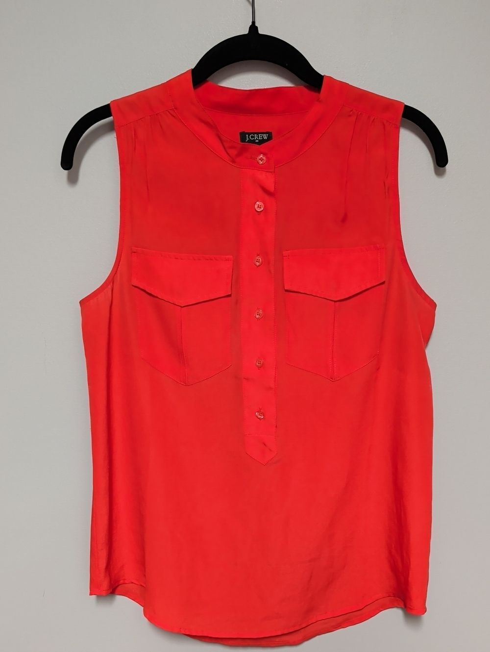 J. Crew Sleeveless Button-Front Pocket Camisole in Coral